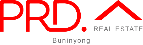 PRDREALESTATE Buninyong Logo Red-Grey RGB PNG LR